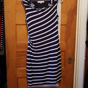 Loft blue and white strip dress